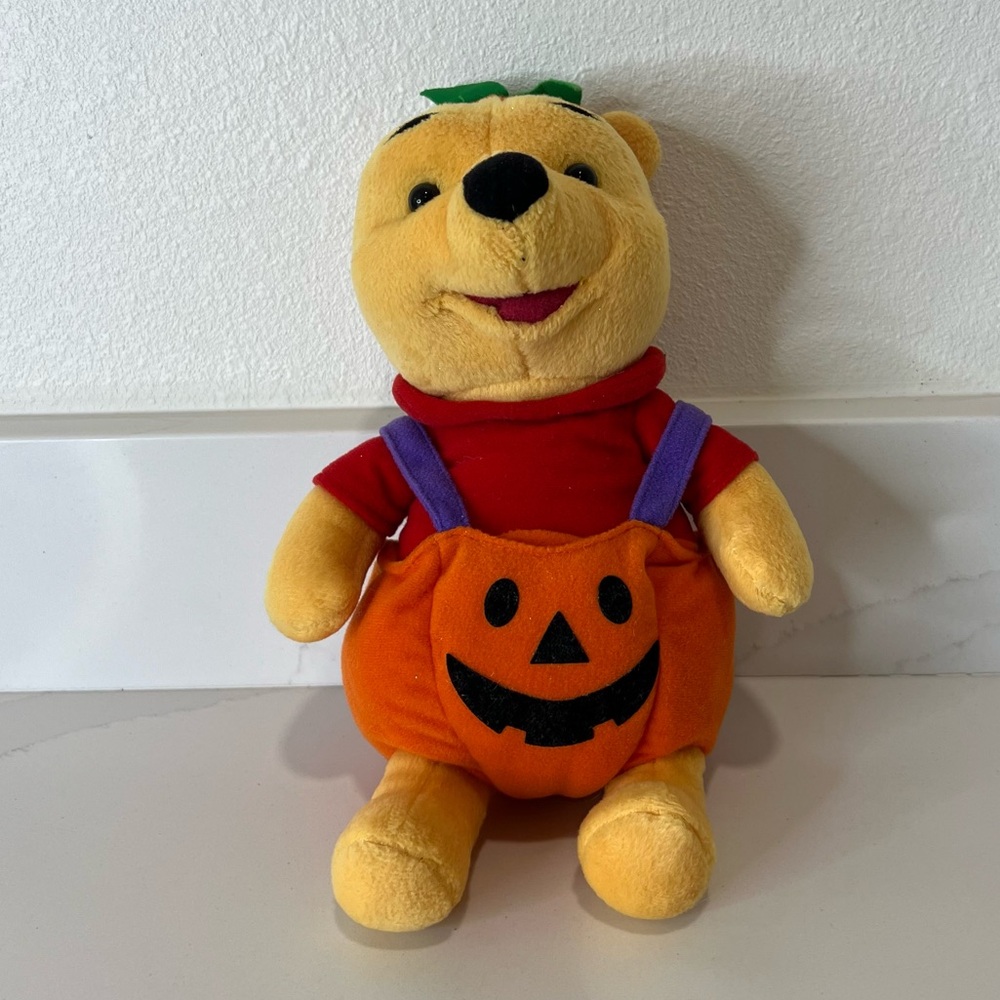 Vintage Winnie the Pooh Plush Halloween Pumpkin Costume 1998 - 10"